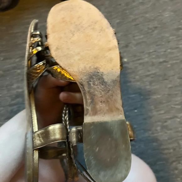 Dior Strappy Gold Sandals, size 39 - Picture 6 of 8